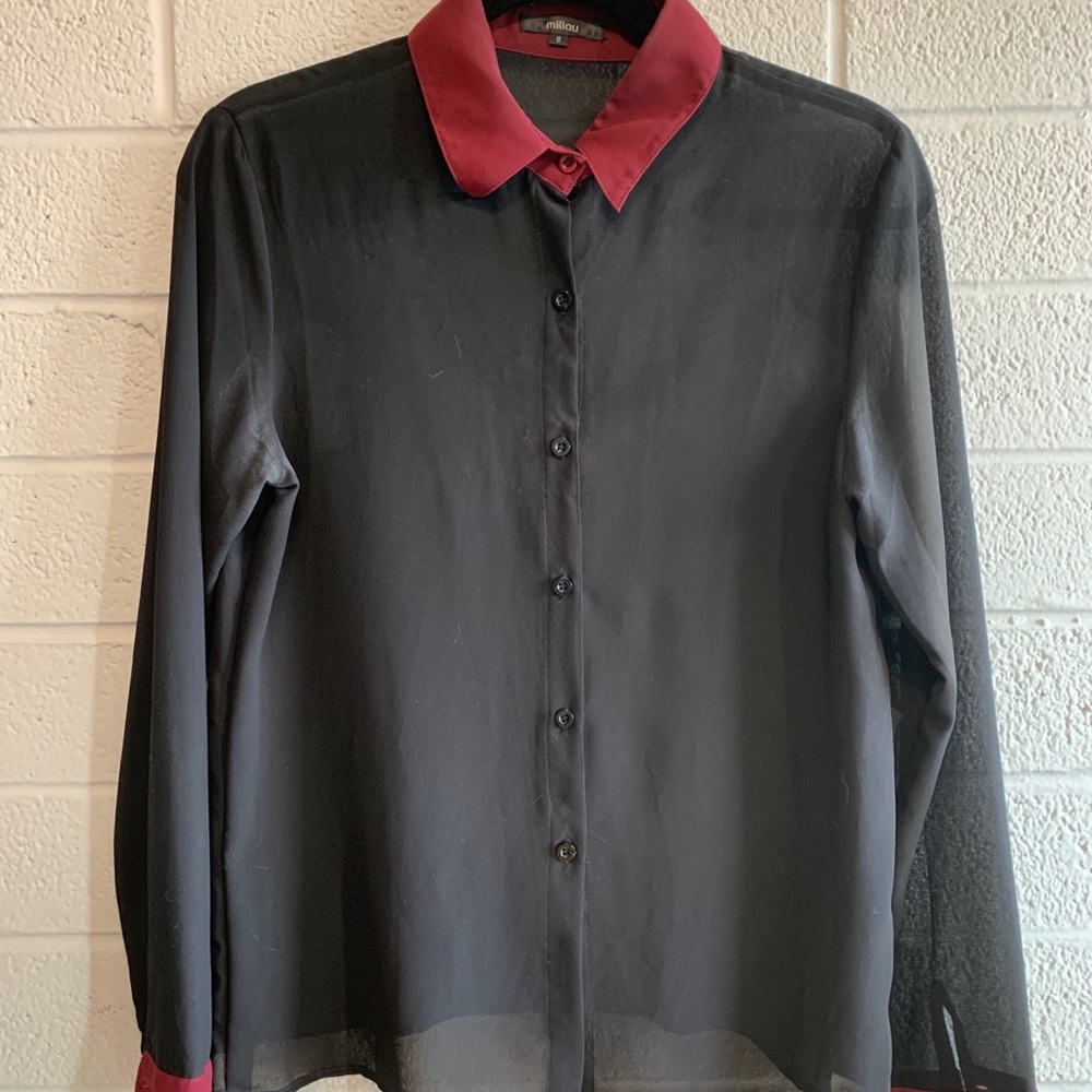 LF Brand Millau Black and Red Button Up